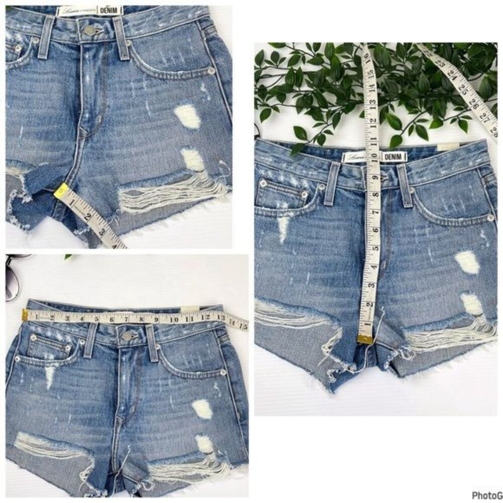 Lovers + Friends Jack High Rise distressed Shorts in Genesee wash 24 - Picture 5 of 8
